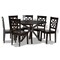 Baxton Studio Miela Modern and Contemporary Dark Brown Finished Wood 7-Piece Dining Set 179-11385-10894-Zoro - alternate 4